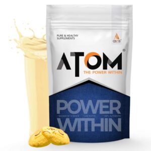 AS-IT-IS ATOM PWR Whey Protein with Enzymes, 24g Protein, 11g EAA, Lean Muscle Gains & Rapid Recovery, Easy Digest, 1Kg Rabri Rasmalai