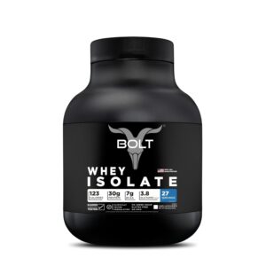 Bolt 100% Whey Isolate Powder| 30g Protein Per Scoop, 7G BCAA |Unflavor | 27 Servings | 2lb,907G| Muscle Recovery | Lean Muscle Support | Low Carb | Fast Absorption |Gluten-Free | Easy to Digest