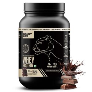 BeastLife Pro 100% Whey Protein Powder| 2 Lbs | Rich Chocolate | Muscle Growth & Recovery| Fast Absorbing, No Bloating | Ultrasorb Tech For Fast Digestion| NABL Lab Certified | 24g Protein, 5.3g BCAA
