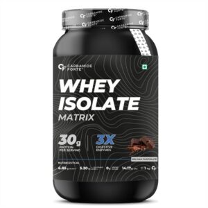 Carbamide Forte Whey Isolate Matrix | Whey Protein Powder | 30g Protein | Belgian Chocolate Flavour - Whey Protein Isolate 1kg