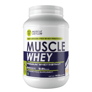 Muscle Asylum Premium Whey Protein | 1kg, 25 Servings | Butterscotch Ice Cream | With Genuine Lab Reports | Body Building & Recovery | Increased Muscles