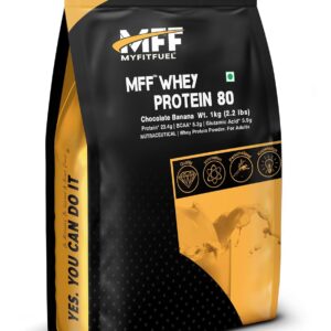 MyFitFuel MFF Whey Protein 80, 1 Kg, Chocolate Banana (30 Servings)