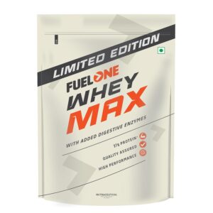 FUELONE Whey Max (Cold Coffee, 1kg / 2.2lbs), 27g Protein | Whey Protein Concentrate & Whey Protein Isolate