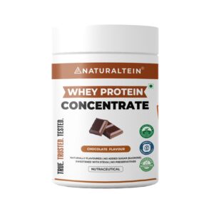 NATURALTEIN Natural Whey Protein Concentrate Chocolate – 300 g | 21.8 g Protein per 30 g Serving | Naturally Flavoured | No Artificial Sweeteners | Soy-Free, Gluten-Free & Easy to Digest