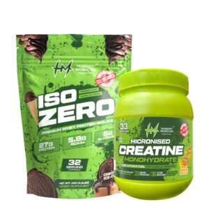 Hungry Muscles Pro Whey Protein Powder 1kg Chocolate Dessert | 25g Protein, 5.2g BCAAs, Low Carbs | + Creatine Monohydrate 250g Orange Splash Combo | 83 Servings