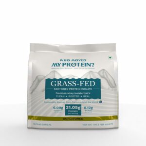 Grass Fed Whey Protein Isolate - Raw/Unfalvored | Who Moved My Protein | Unflavored | Whey Isolate | 31.05g Protein | Third-party lab tested | Vegetarian Protein | For Men & Women