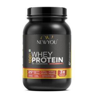 NewYou Whey Protein Blend – 25G of Premium Protein for Muscle Gain & Recovery (SUPER CHOCOLATE)