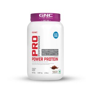 GNC Pro Performance Power Protein | 2 lbs/907 Grams | 6 In One Stack | 1500 Mg Creatine| Zero Added Sugar| 2744 MG BCAA | Informed Choice Certified | 30g Protein | 2.2g L-Glutamine | Energy Features Enzymes For Better Digestion | Double Rich Chocolate| Formulated In USA