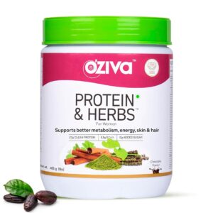 OZiva Protein & Herbs for Women, Chocolate, 16 Servings, 0g added Sugar