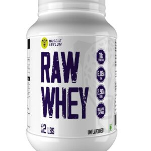 Muscle Asylum Raw Whey Protein Concentrate | 900g/2lbs, 26.5 Servings | Unflavoured | With Genuine Lab Reports | Muscle Building & Recovery | Increased Muscle