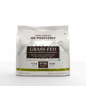 Grass Fed Whey Protein Concentrate - Raw/Unflavored | Who Moved My Protein | Unflavored | Raw Whey Concentrate | 27.3g Protein | Third-party lab tested | Vegetarian Protein | For Men & Women
