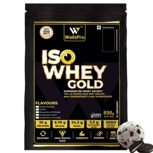Iso Whey Gold Protein Powder 850G / 1.87Lbs [27 Servings, Cookie & Cream] Superior Iso Whey Matrix of Whey Protein - Isolate Hydrolysate and Concentrate, 25G Protein Per Serving
