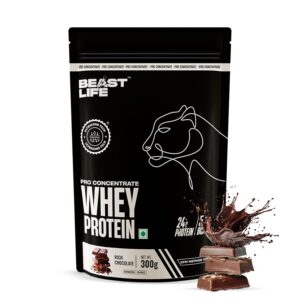 BeastLife Whey Protein Sachets 300 Gram | Rich Chocolate Flavour | 24g Protein, 5.3g BCAA, Ultrasorb Tech | High Absorption for Muscle Gain | Fast Recovery | Sports Nutrition | Travel-Friendly Nutrition | Easy to Carry & Use Anywhere