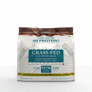 Grass Fed Whey Protein Isolate - Chocolate | Who Moved My Protein | Chocolate Flavor | Whey Isolate | 24.71g Protein | Sweetened with Monk-Fruit | Third-party lab tested | Vegetarian Protein | For Men & Women