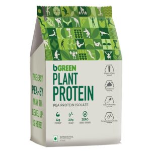 bGREEN Plant Protein Powder, Chocolate (1kg, 28 Servings) | Pea Protein Isolate | 22.32g Protein Per Scoop