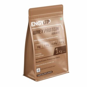 Whey Protein Isolate 90%, 24g Protein, Rich BCAA & EAA Profile, Chocolate Flavor, 1Kg