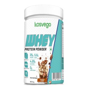 Whey Protein Powder, No Added Sugar - Enriched with BCAAs, Glutamine & Amino Acids for Muscle Growth, Support & Recovery (Café Mocha, 1 kg / 2.2 lb)