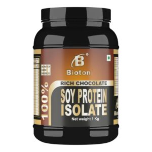 Bioton 100 % Soya Protein Isolate |1 Kg | Rich Chocolate | Lab Tested 31 Gm Protein Per Serving | Vegan Protein | For Daily Protein Intake, Muscle Growth & Recovery