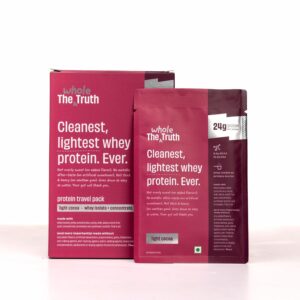 The Whole Truth Whey Protein Isolate+Concentrate | Light Cocoa 210g (Pack of 6) | 24g Protein per sachet | 6.6g BCAA | No Adulteration | Clean, Light & Easy to Digest | Sample & Travel Pack