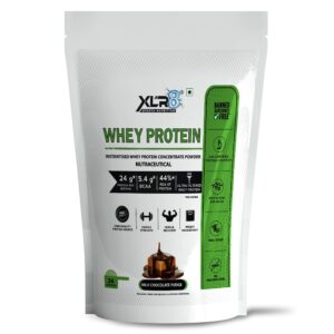 XLR8 Whey Protein Powder with 24 g Protein Content & 5.4 g BCAA (907 g (Pack of 1), Milk Chocolate Fudge)