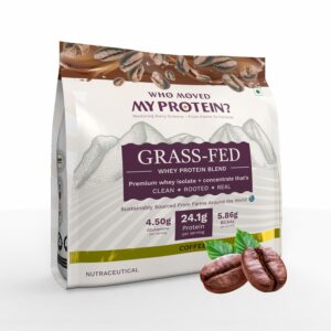 Grass Fed Whey Protein Blend - Coffee | Who Moved My Protein | Coffee Flavor | Whey Isolate & Concentrate | 24.1g Protein | Sweetened with Monk-Fruit | Third-party lab tested | Vegetarian Protein | For Men & Women