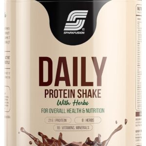 Sparkfusion Daily Protein Shake With Hebrs | 21 Gm Protein With 8 Hebrs For Men & Women | Chocolate Smoothie Flavour 1 kg