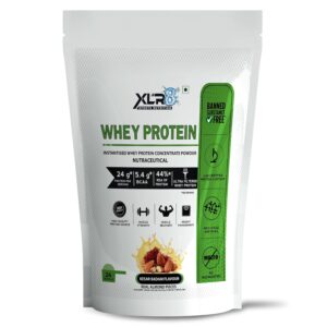 XLR8 Whey Protein, Protein Powder with 24 g Protein Content & 5.4 g BCAA (907 g (Pack of 1), Kesar Badam)