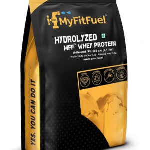 MyFitFuel Hydrolyzed Whey Protein Powder | 500gm, 15 Servings (Unflavoured) | Pre Digested Protein