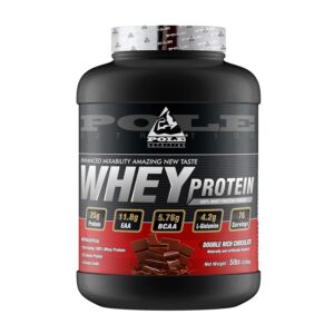 Pole Nutrition 100% Whey Protein Powder Muscle Building and Recovery Double Rich Chocolate Flavor 5 lbs 2268g 76 Servings